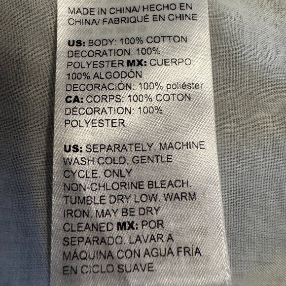 Chico’s White Sheer Embroidered Tunic Blouse Size 3 (16/18) Tassel Tie Beach Cov - Picture 9 of 9